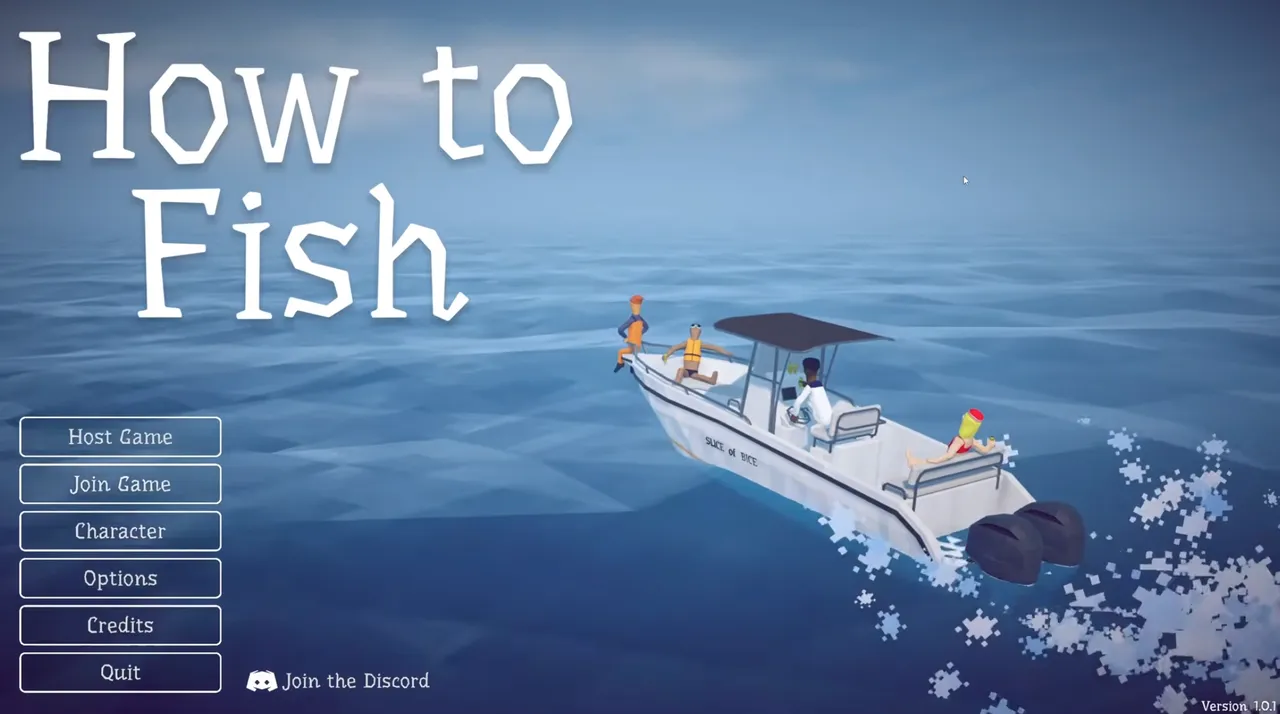 How to Fish title screen showing game version 1.0.1